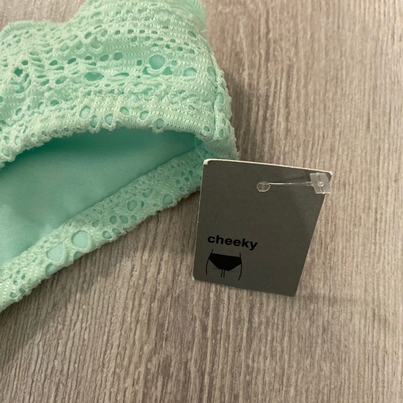 NWT Mossimo turquoise crochet ruched bikini bottom XL - Picture 2 of 4